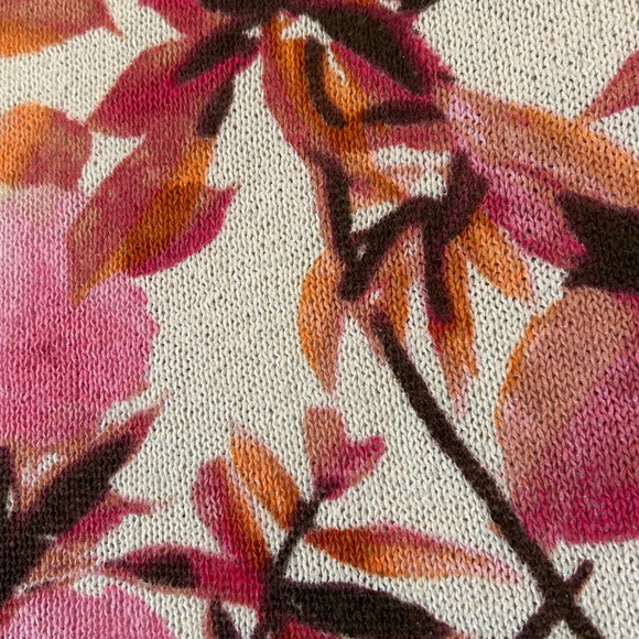 Chico’s Blouse Size 1M Floral Multicolor Knit Blend Cotton - Picture 6 of 8